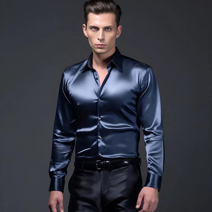 Mænds Skinnende Business-Style-Shirt