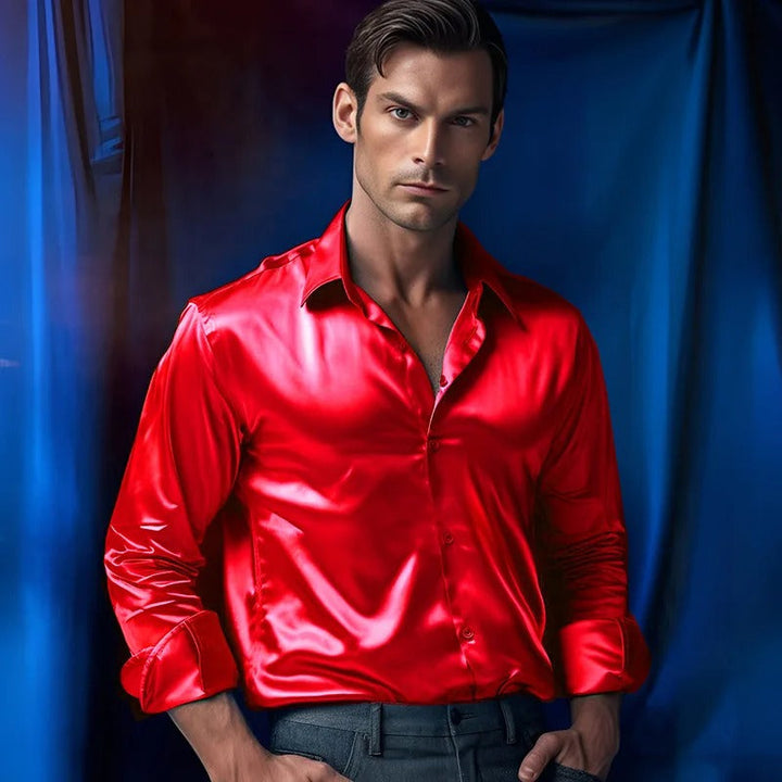 Mænds Skinnende Business-Style-Shirt