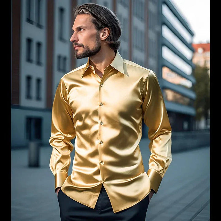 Mænds Skinnende Business-Style-Shirt