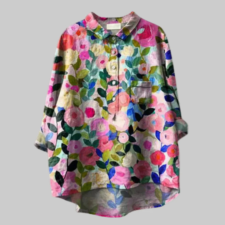 Damebluse med blomsterprint