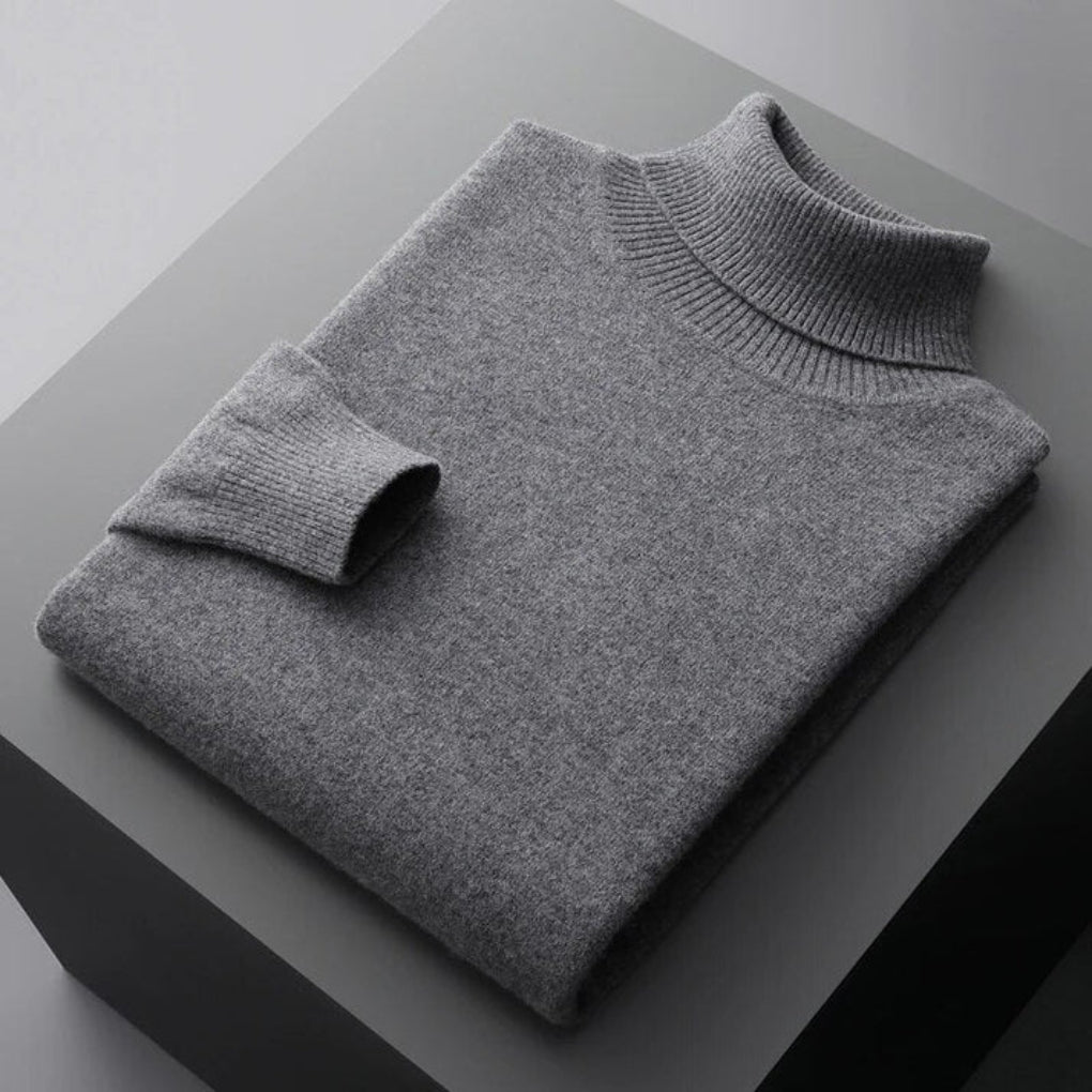 Højkvalitets cashmere-rullekravesweater til mænd