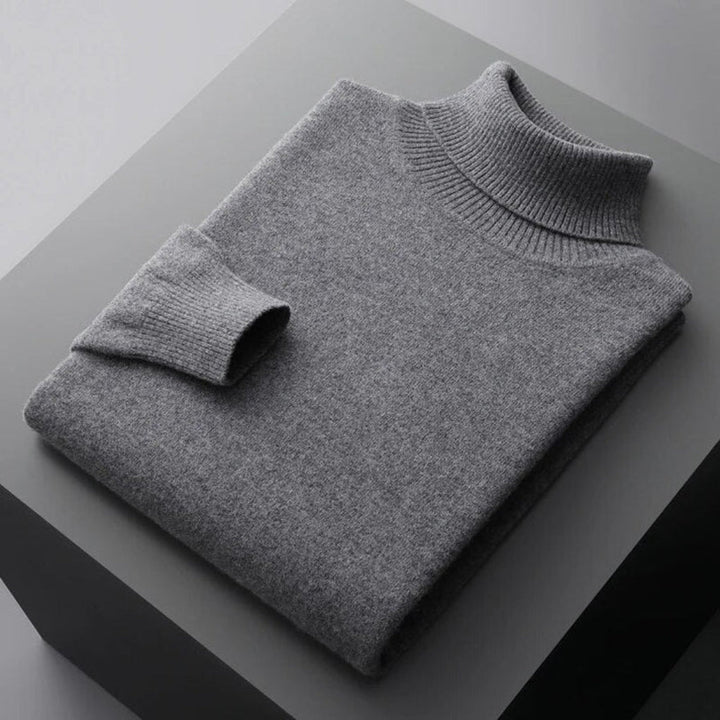 Højkvalitets cashmere-rullekravesweater til mænd