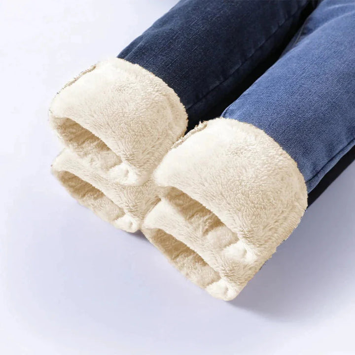 Højtaljede vinterjeans til kvinder
